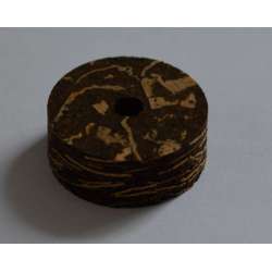 Rondelle de liège black wave H avec trou central 6mm - 32mm x 12.7mm