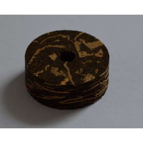 Rondelle de liège black wave H avec trou central 6mm - 32mm x 12.7mm