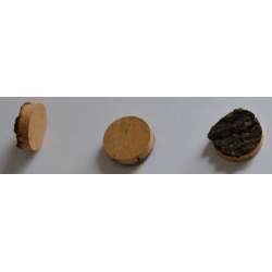 Lot de 3 rondelles de liège brutes 31.5mm qualité fleur
