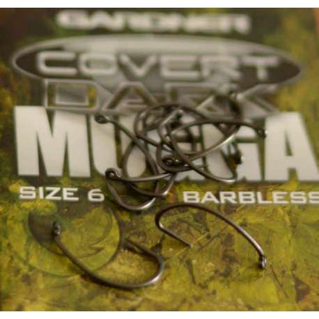 Hameçon carpe sans hardillon Gardner Covert Dark Mugga taille 4 à 8