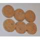 Les 6 disques de liège extra face1 avec ou sans trou central 31.5x6.5mm