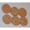 Les 6 disques de liège top flor avec trou central 6mm - 31.5x6.5mm
