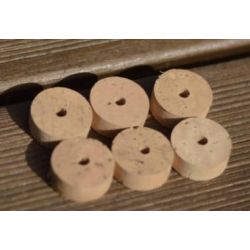 Les 6 disques de liège extra avec trou central 6mm - 31.5x12.5mm