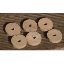 Les 6 disques de liège extra avec trou central 6mm - 31.5x6.5mm